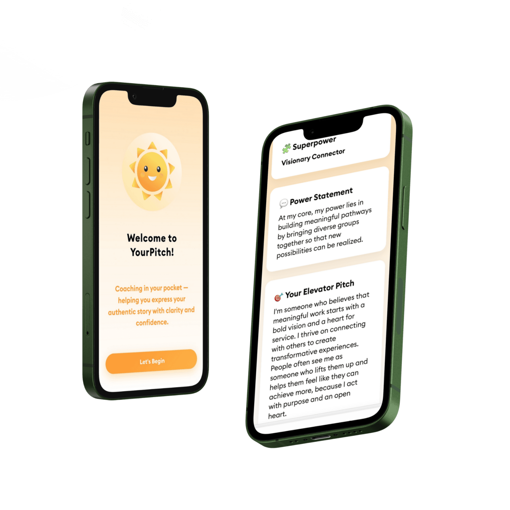 YourPitch app screens